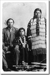 Black Elk with wife and daughter, circa 1890-1910.