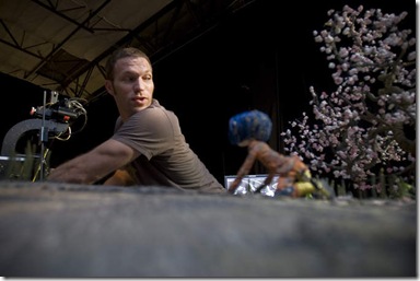 Vice President of Animation Travis Knight works on the "Coraline" set in Portland, Oregon. August 7, 2008 