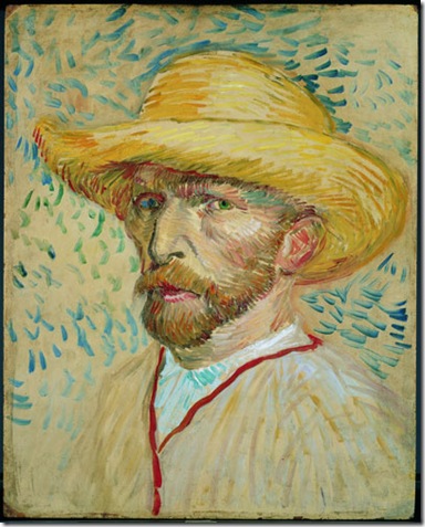 Vincent van Gogh (1853-90), Self-Portrait With a Straw Hat and Artist's Smock, 1887. Oil on cardboard, 40.8 x 32.7 cm. Van Gogh Museum, Amsterdam (Vincent van Gogh Stichting).