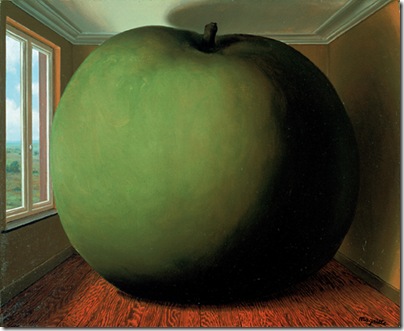 RenÈ MAGRITTE, La chambre d'Ècoute, 1952, huile sur toile, 45 x 55 cm, Houston, The Menil Collection. (c) PhotothËque R. Magritte - ADAGP, Paris 2005.