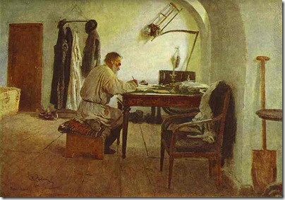 Ilya Repin. Leo Tolstoy in His Study. 1891. Oil on canvas. The State Literature Museum, Moscow, Russia.