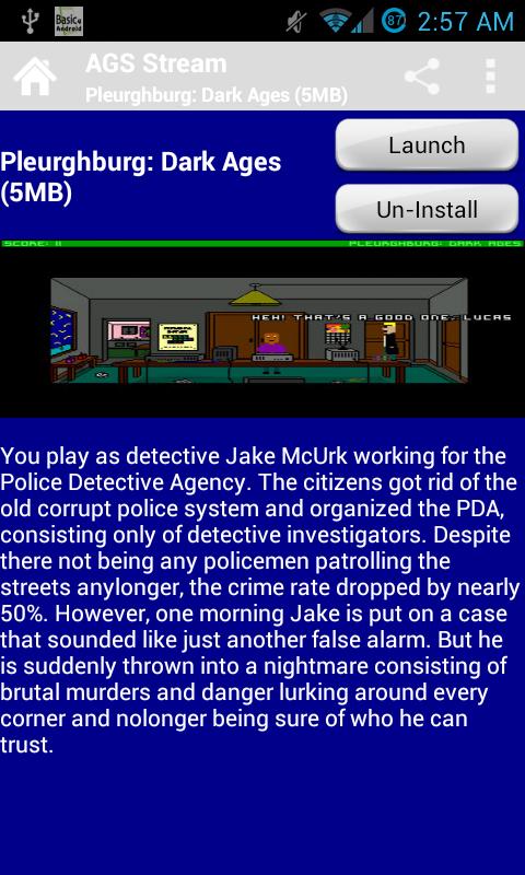 Android application AGS Stream (Adventure Games) screenshort