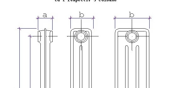 Calcul necesar termic - pierderi de caldura. Dimensionare radiatoare,  centrala, puffer.: Calorifere din fonta