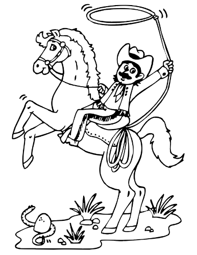 dibujos para colorear de Cowboys y apaches - Jugar y Colorear