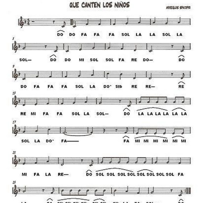 Canciones día de la Paz “Que canten los niños” con partitura