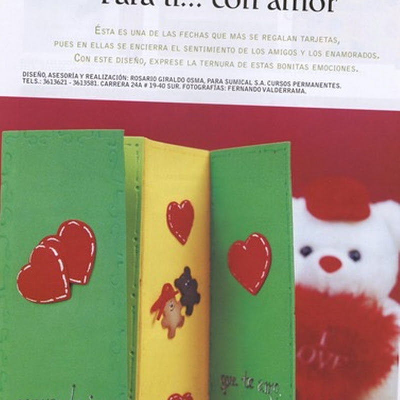 Manualidad postal en foami para el día de los enamorados
