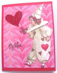 valentine be mine clown card