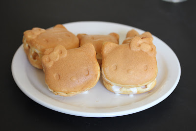 photo of Hello Kitty Ice Cream Waffle Sandwiches on a plate