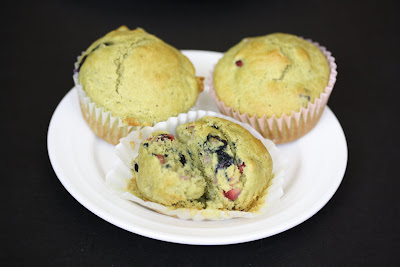 photo of matcha muffins on a plate