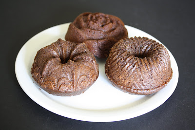 photo of three Mini Cinnamon Chocolate Bundt Cakes