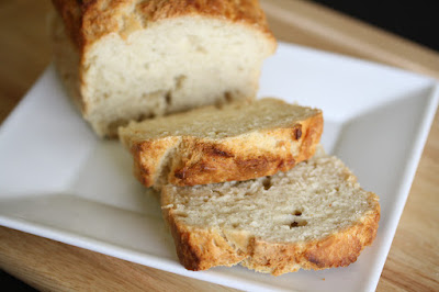 photo of two slices of honey beer bread on a plate