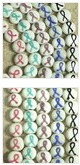 multiple photos of  White Beads with Colored Awareness Ribbons