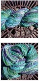 multiple photos of pansy handspun yarn