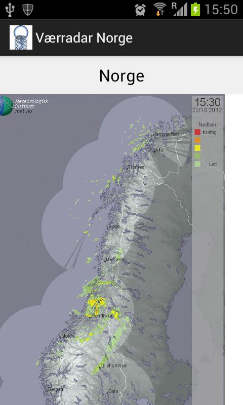 Værradar Norge Screen 1