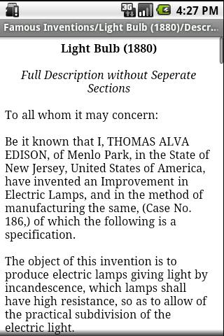 Famous Patents Screen 2