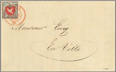 La colombe de Bâle, sur lettre