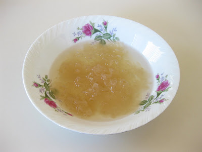 overhead photo of a bowl of white fungus soup