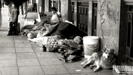 Poor and Homeless Woman in Buenos Aires, Argentina
