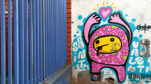 Saint Valentin Graffito by El Odio (lit. The Hatred) in Buenos Aires, Argentina