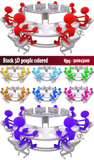 Stock Photos 3D people colored