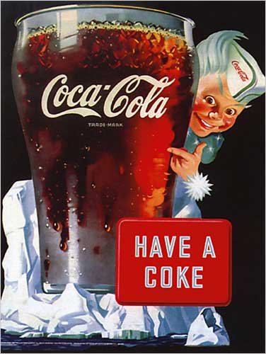Coca-Cola: Have a Coke. Vintage 50s Advertising Poster ...