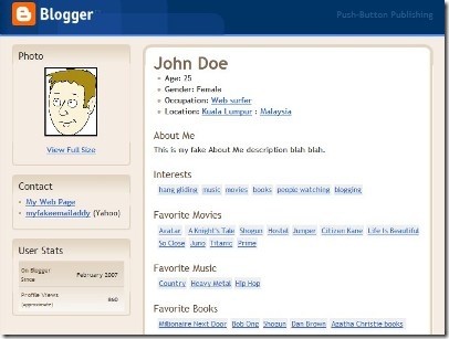 Blogger profile