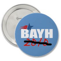 Bayh reelection button with 2010 scratched out