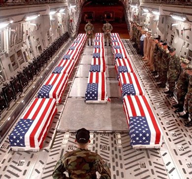 Flag-drape coffins return from Iraq