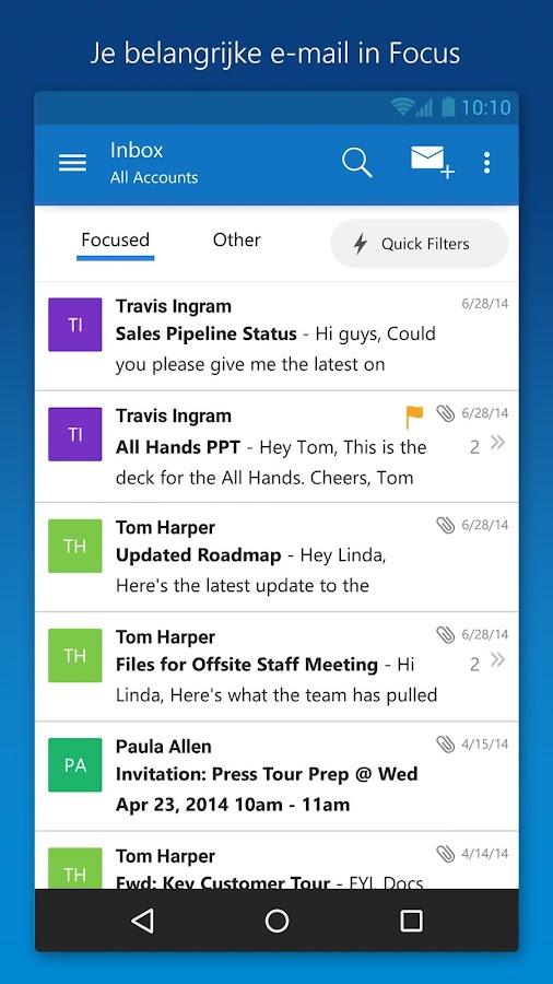 Microsoft outlook android apps op google play