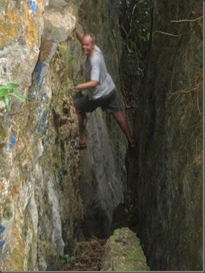 Steve rock climbing on Mt. Talau