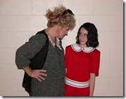 Barbi McGuire as Miss Hannigan (Maplewood) and Jennie Silber as Annie (Cedar Grove)