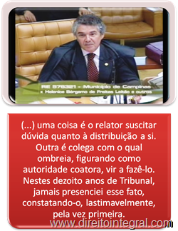 Ministro Marco Aurélio HC9551 Distrituição do Feito