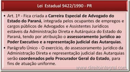 Lei 9422 de 1990. Paraná.