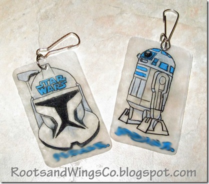 Shrinky Dink Clone Wars name tags