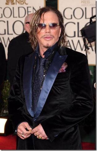mickey rourke golden globe attitude