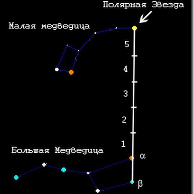 Как найти полярную звезду рисунок