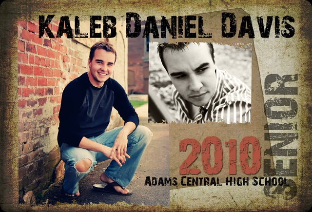 Kaleb Davis 2010 Grad Card Front
