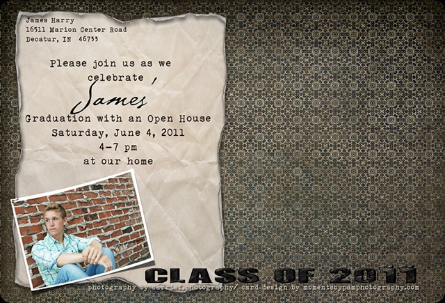 2011 Grad Card James Harry back copy