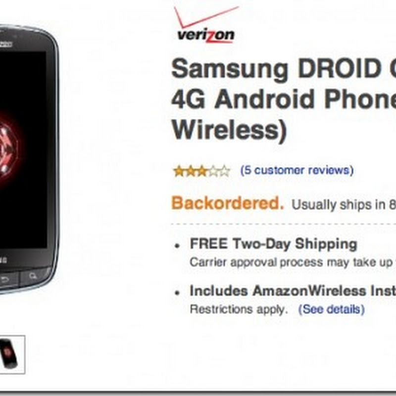 Droid Charge en Amazon desde $250 dólares con Verizon