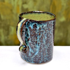 extra large 28-ounce stoneware Blue and Green coffee mug 3