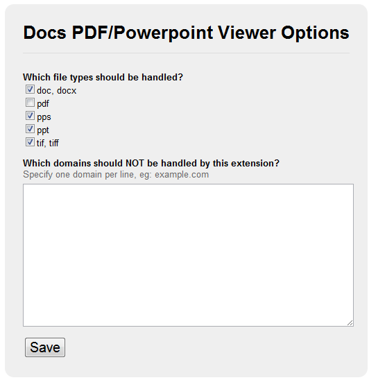 Optionen Docs Viewer