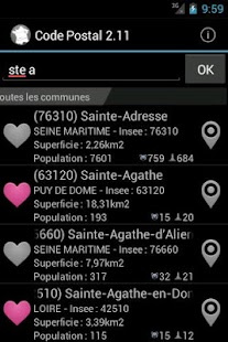Codes Postaux Screenshots 1