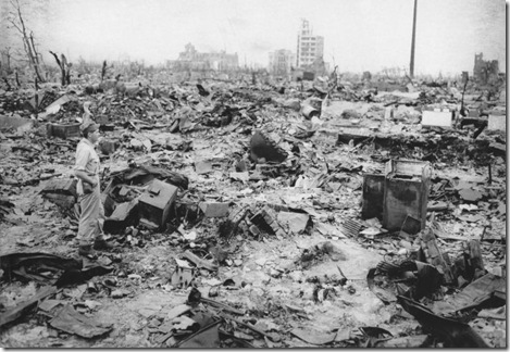 Hiroshima leveled by A-bomb