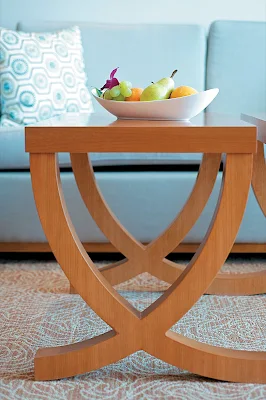 The sitting area in Owner's Suite 7002 aboard the Paul Gauguin.