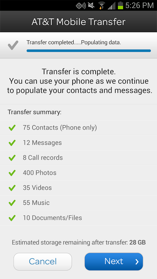    AT&T Mobile Transfer- screenshot  