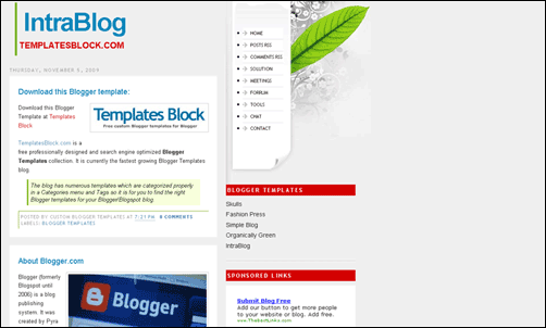 IntraBlog blogspot template