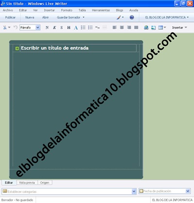 imagen del programa Windows Live Writer