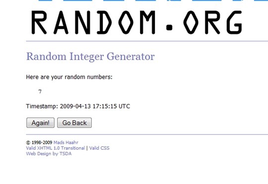 RANDOM.ORG - IntegerGeneratorPart2