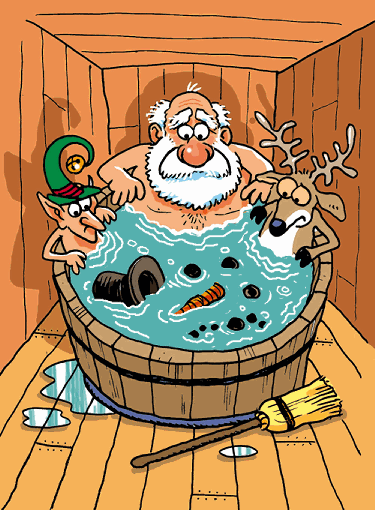 Hot Tub Santa