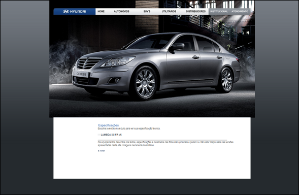 Hyundai Equus e Genesis aparecem no site oficial da marca no Brasil